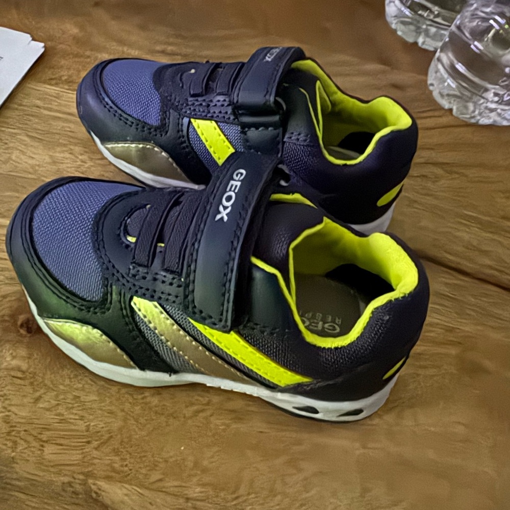 Geox baby blue and Yellow Sneakers